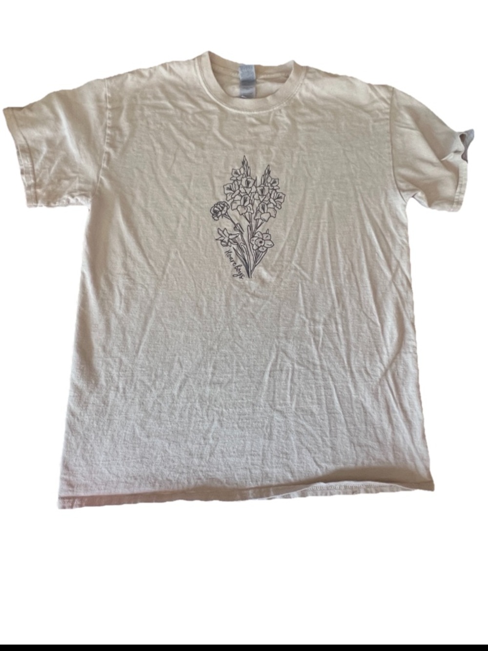 Floral Graphic Crewneck T-Shirt - Cream
